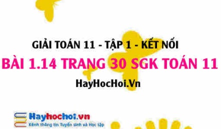 Giải bài 1.14 trang 30 Toán 11 tập 1 SGK Kết nối tri thức